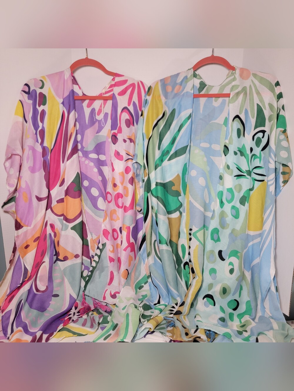 Two Floral Kimono Tunics